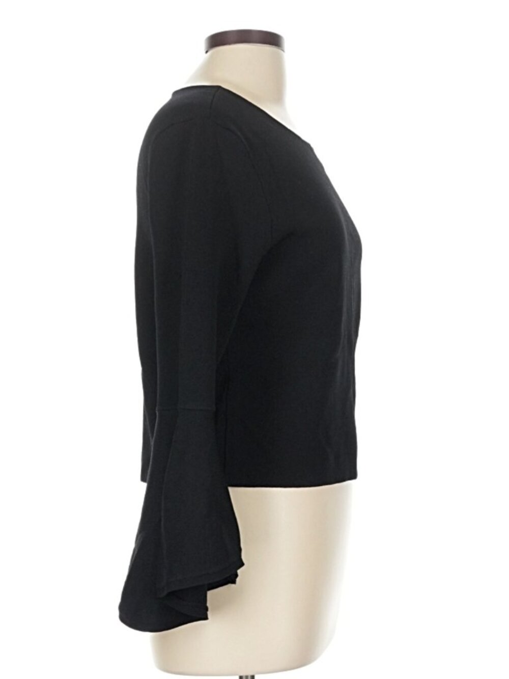 Eliza J Black Bell Sleeve Knit Top Keyhole Back Size L - Picture 5 of 8